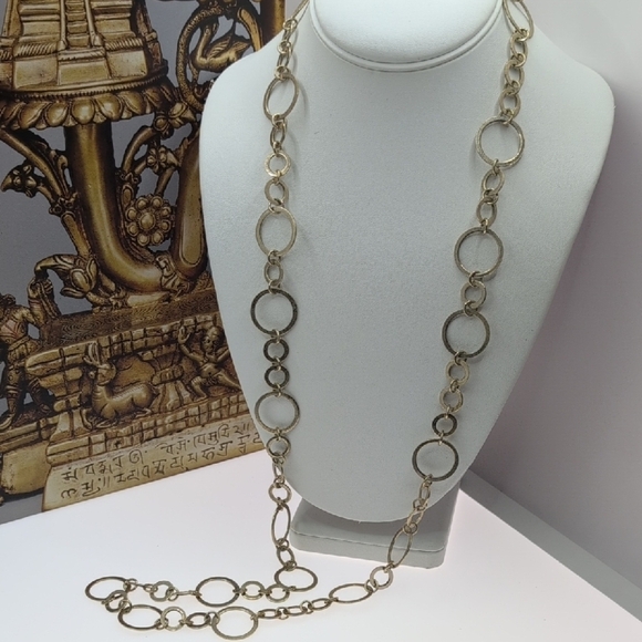 Chico's Gold Circle Link Necklace - Picture 1 of 5